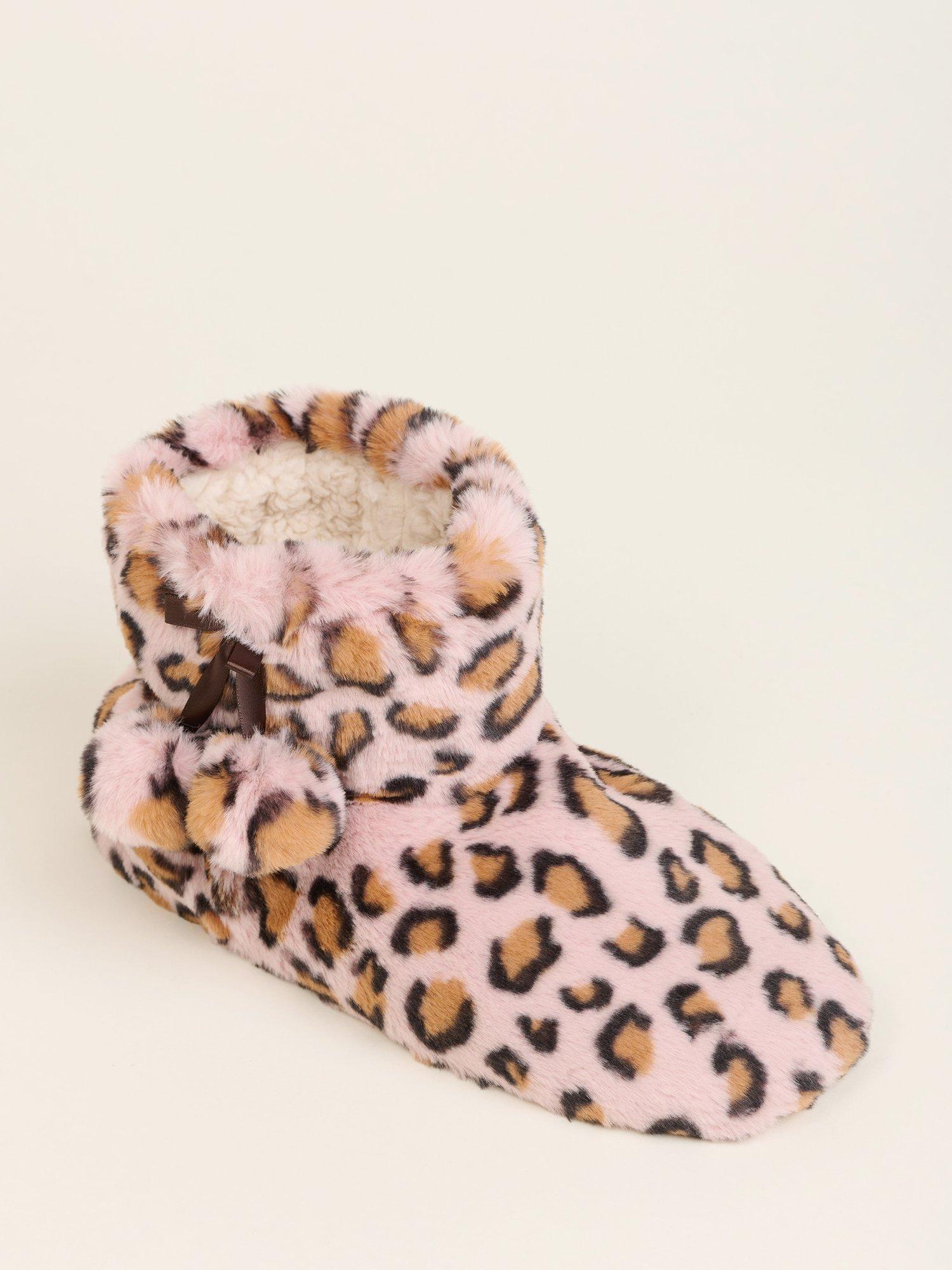 Product image 3 of 5, which shows Brakeburn Leopard Bring Coffe Slipper Boots, Brown/Multi, S
