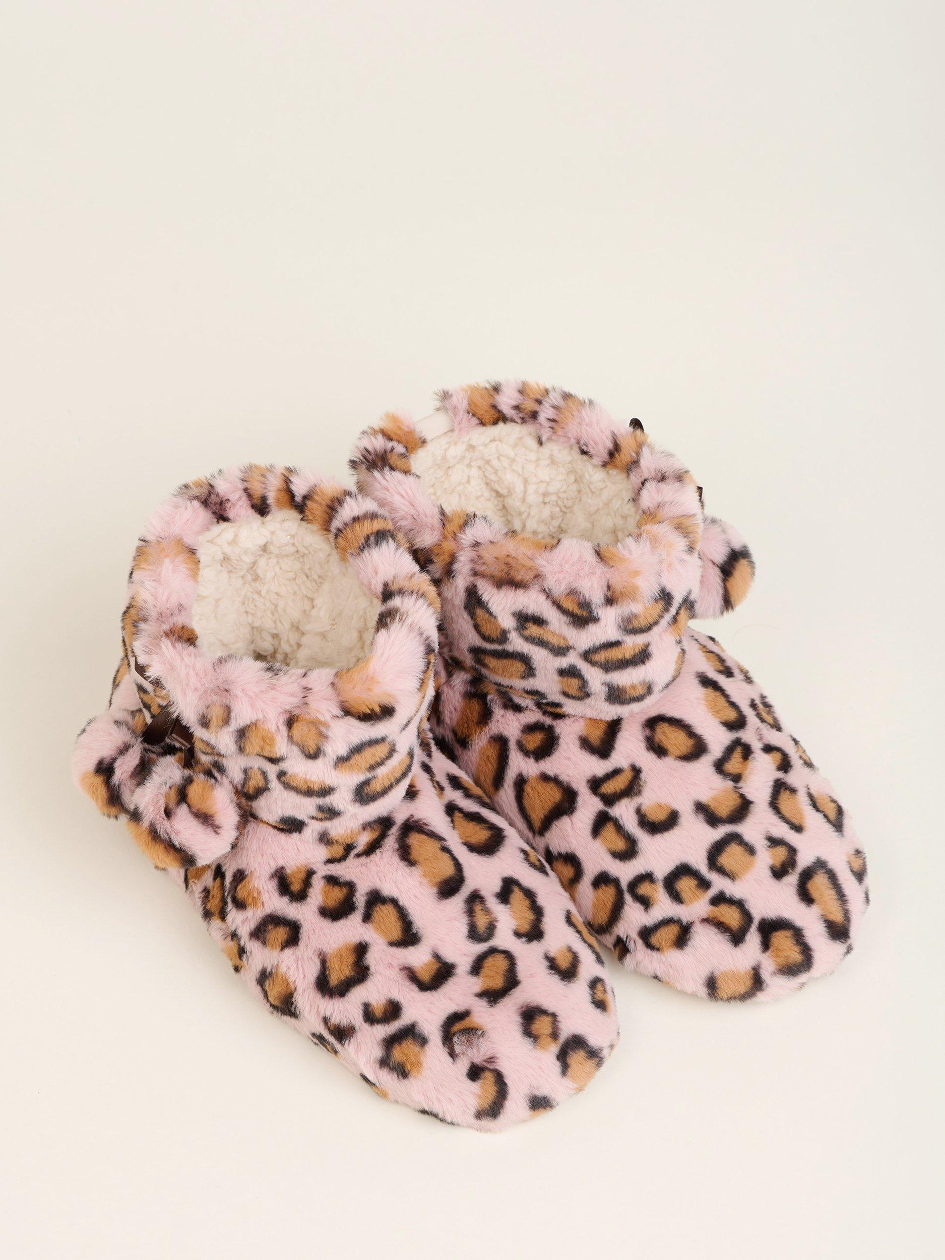 Product image 5 of 5, which shows Brakeburn Leopard Bring Coffe Slipper Boots, Brown/Multi, S