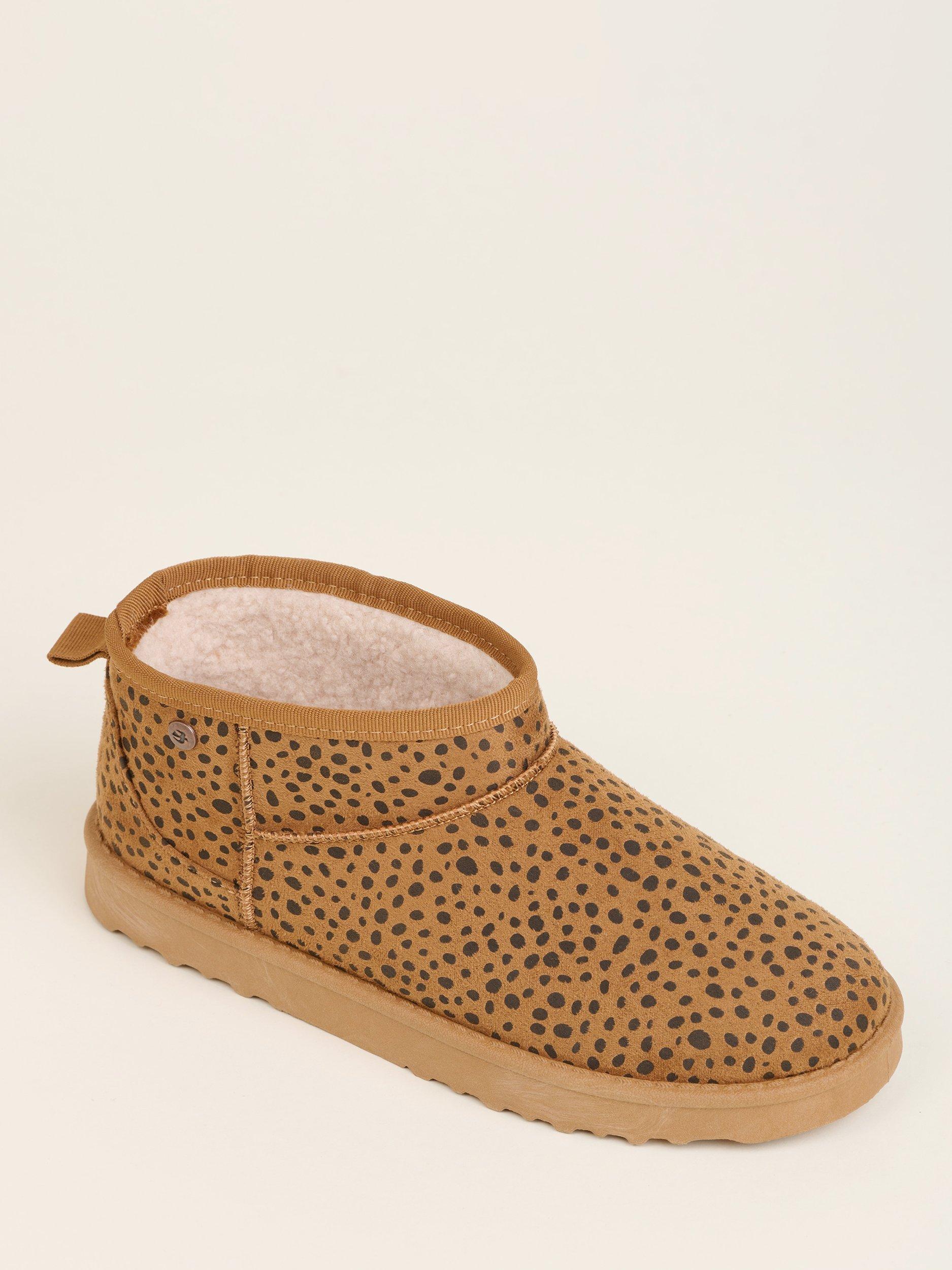 Product image 2 of 4, which shows Brakeburn Leopard Suede Slipper Boots, Brown, 3