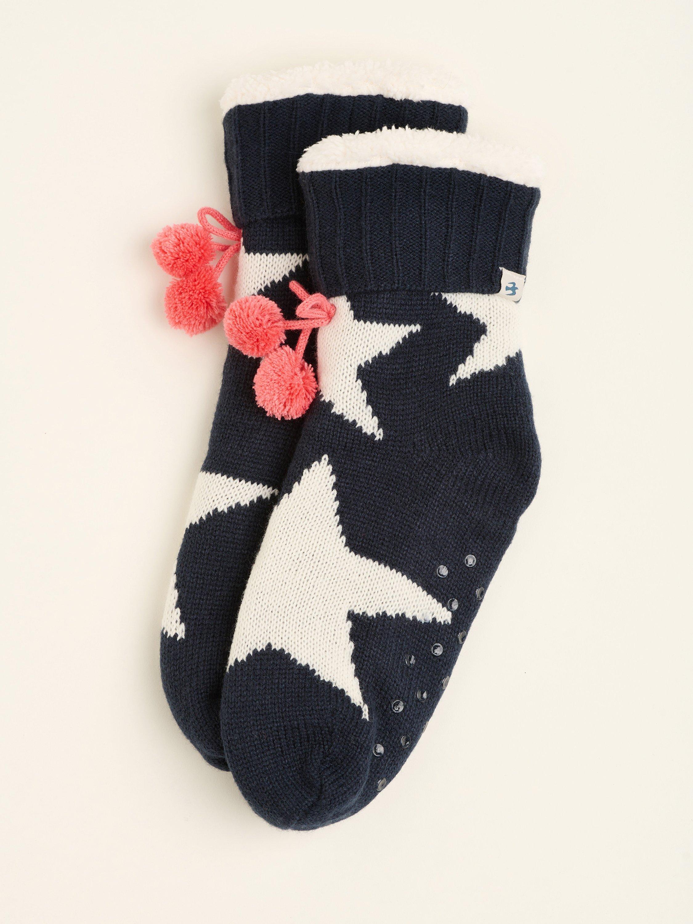 Product image 1 of 4, which shows Brakeburn Star Knit Slipper Socks, Multi, One Size