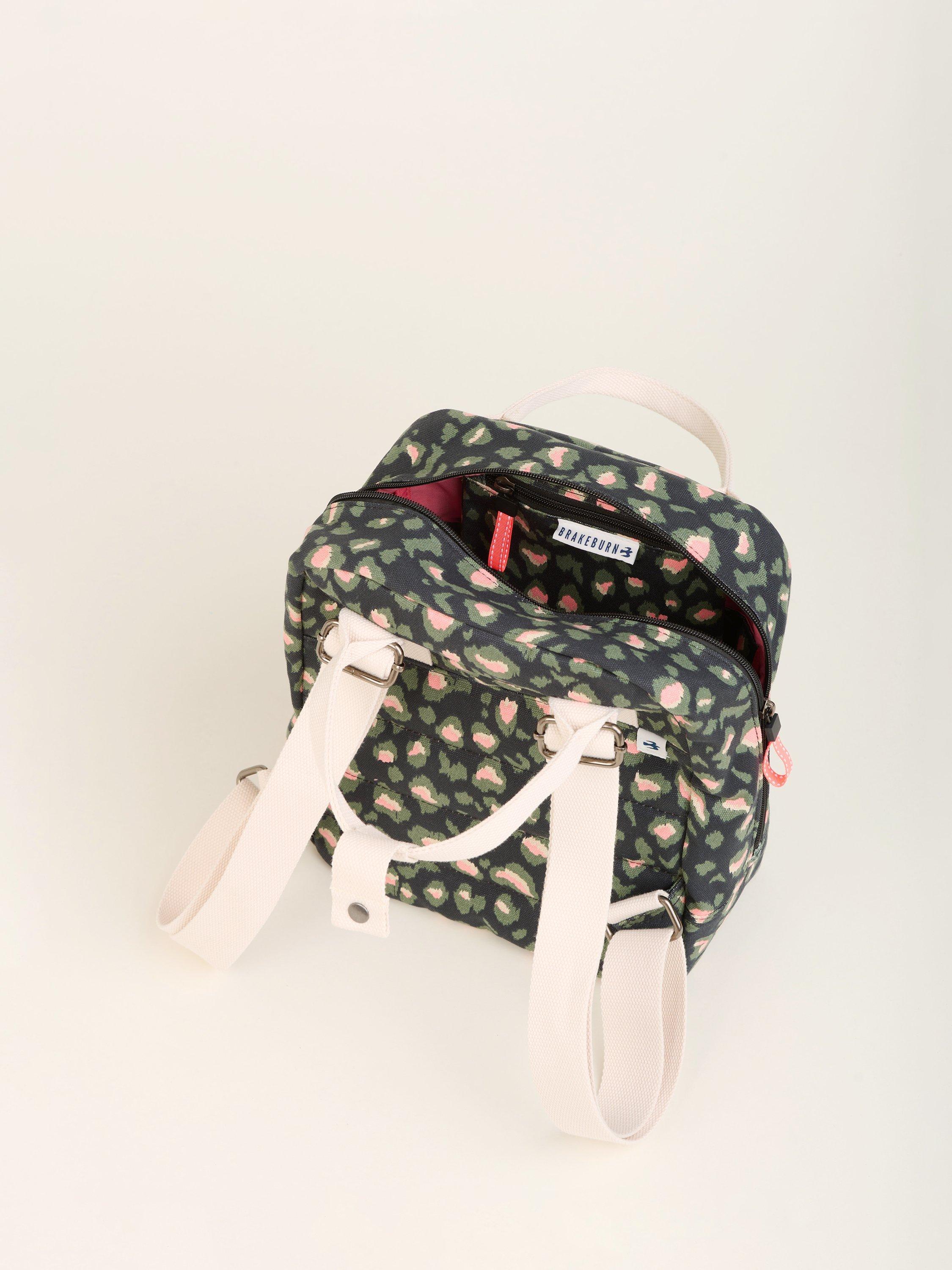 Product image 4 of 4, which shows Brakeburn Khaki Leopard Print Classic Backpack, Charcoal