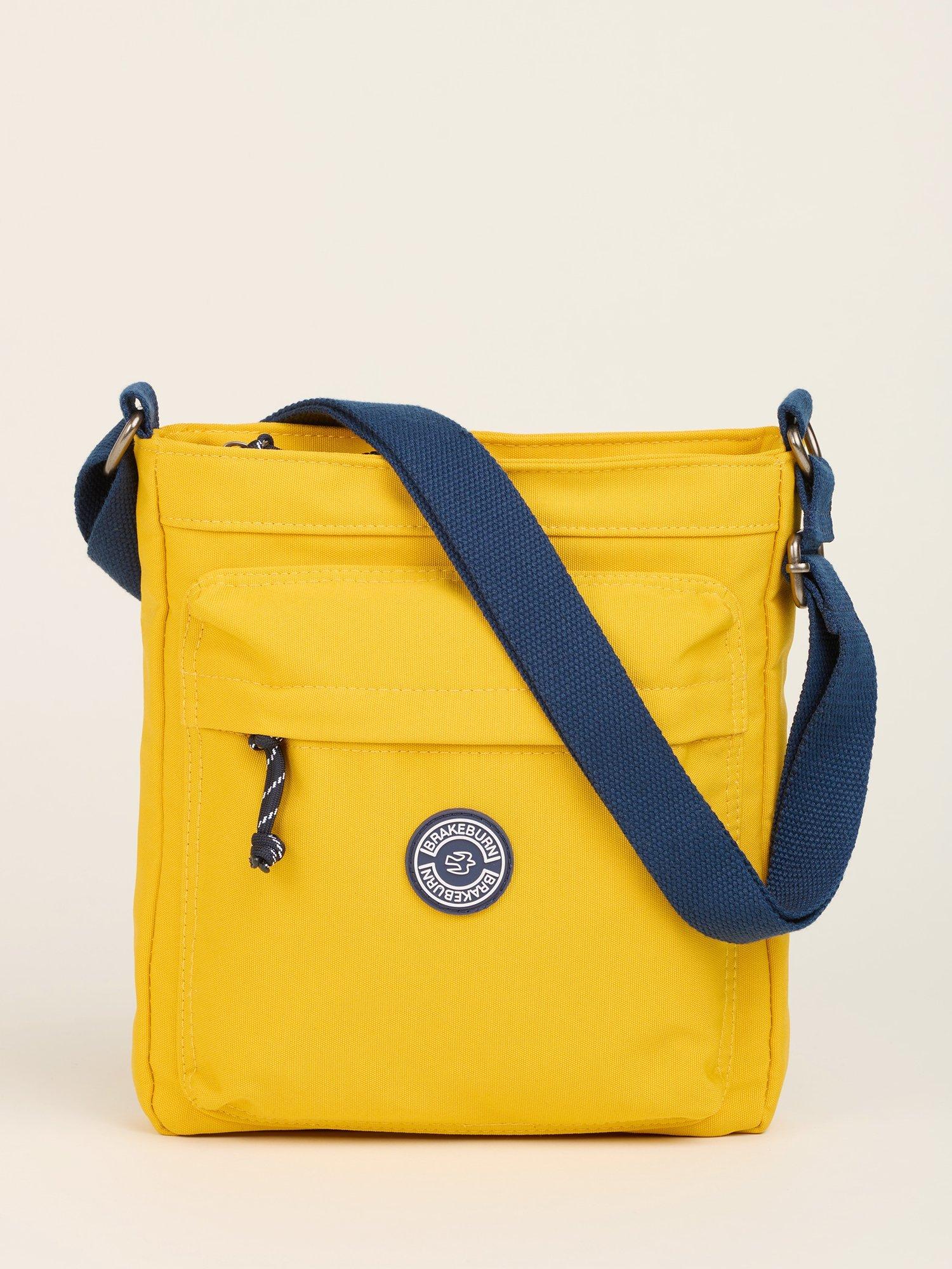Product image 1 of 4, which shows Brakeburn Large Cross Body Bag, Yellow/Blue