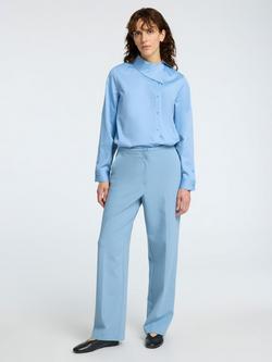 Selected Nelina Side Button Pure Organic Cotton Shirt, Endless Sky - view 2, Endless Sky