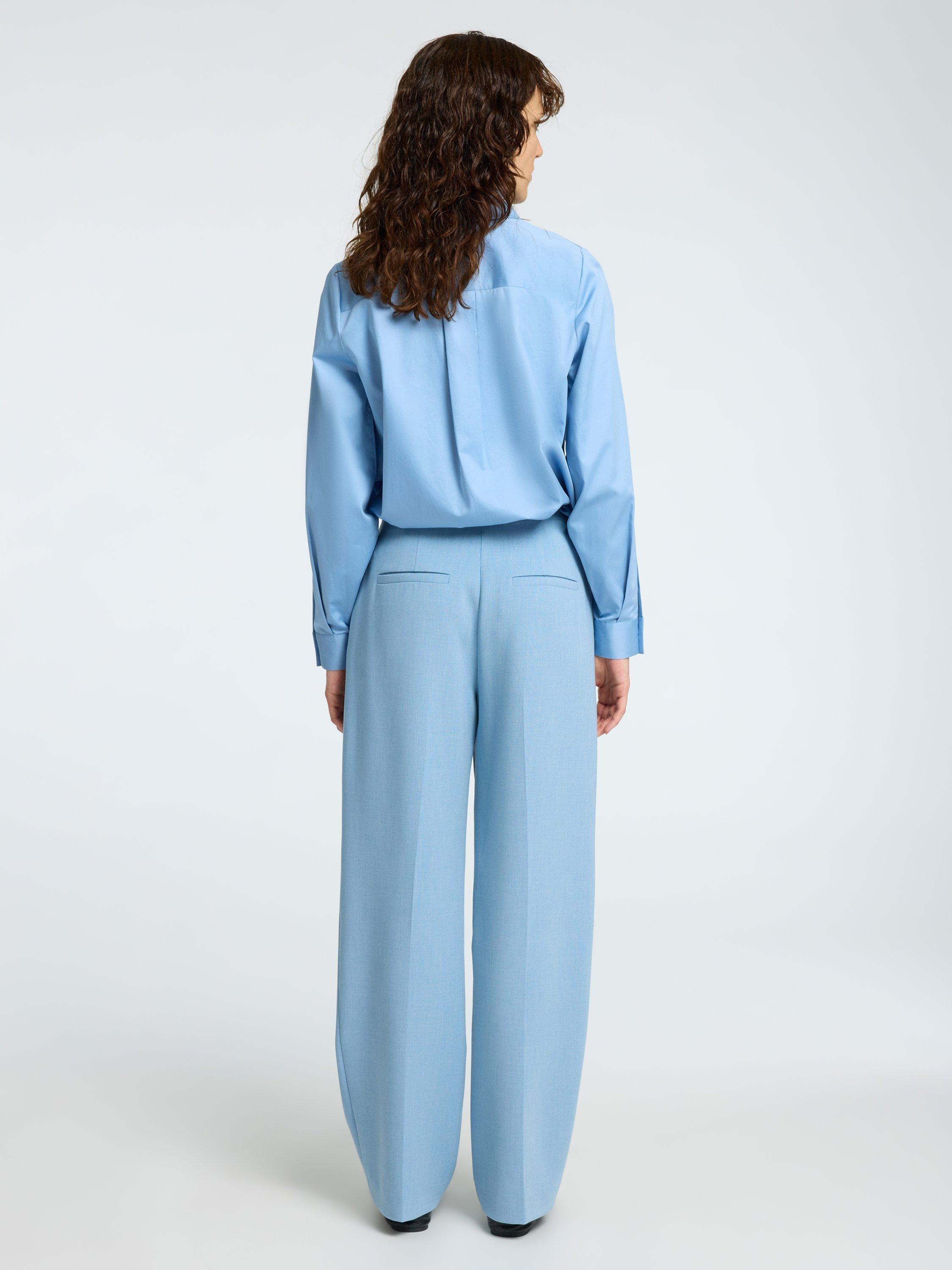 Product image 5 of 6, which shows Selected Nelina Side Button Pure Organic Cotton Shirt, Endless Sky, 36