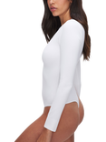 Good American Scuba Crew Neck Bodysuit, White