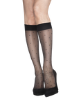 Charnos Spot Diamond Knee High Tights, Black