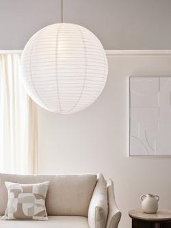 John Lewis Easy-to-Fit Paper Ceiling Shade, White - view 2, White
