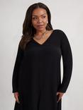 Live Unlimited Curve Split Front Tunic Top, Black