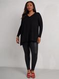 Live Unlimited Curve Asymmetric Jersey Top, Black