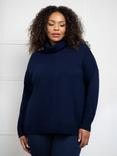 Live Unlimited Curve Roll Neck Jumper, Blue