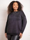 Live Unlimited Curve Metallic Wrap Jumper, Black