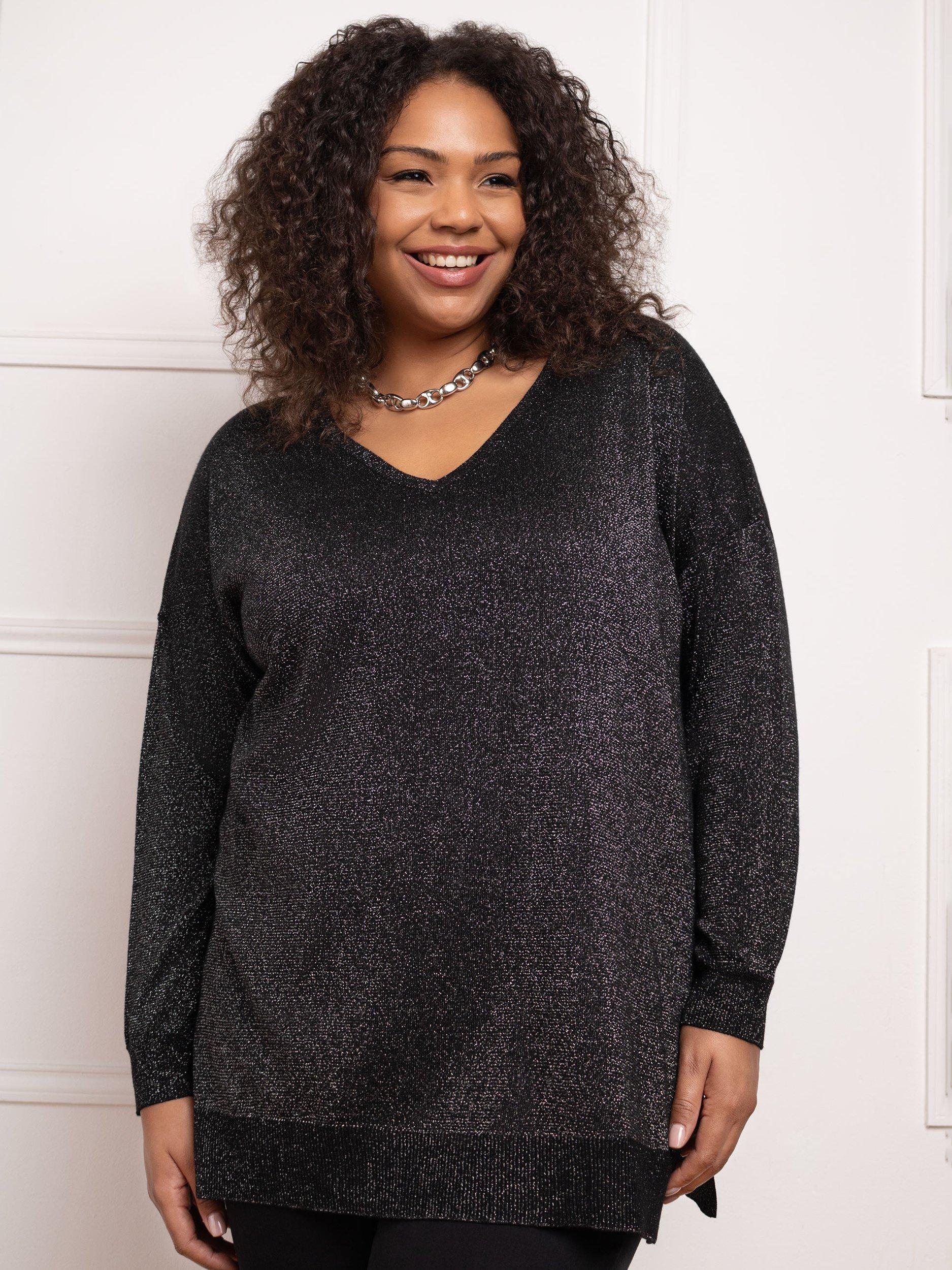 Live Unlimited Curve Metallic Yarn Jumper, Black
