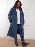 Live Unlimited Curve Double Faced Wool Blend Coat, Blue, Blue