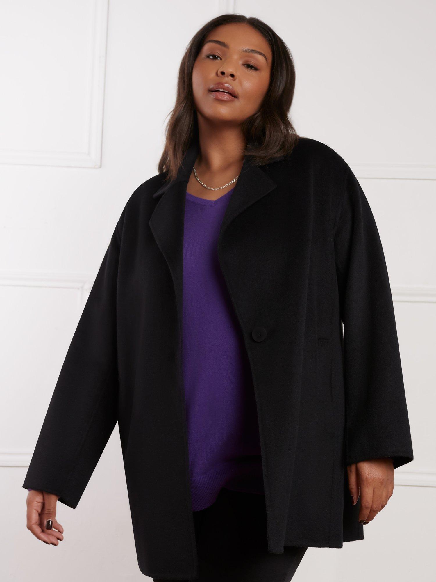 Live Unlimited Curve Double Faced Wool Blend Coat Black