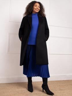 Live Unlimited Curve Wool Blend Longline Coat, Black - view 2, Black