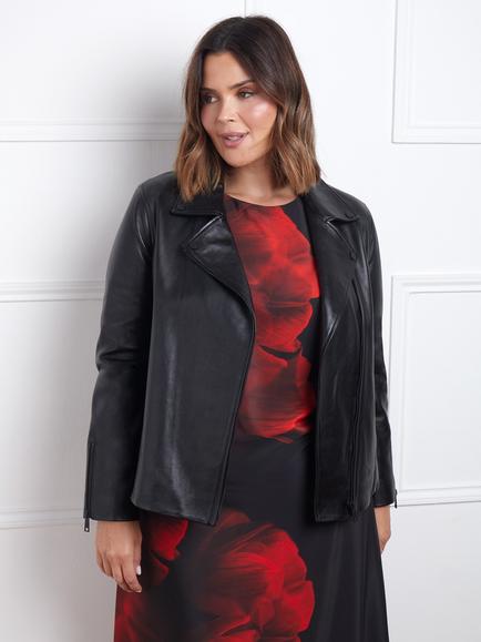 Live Unlimited Curve Leather Jacket, Black - view 2, Black