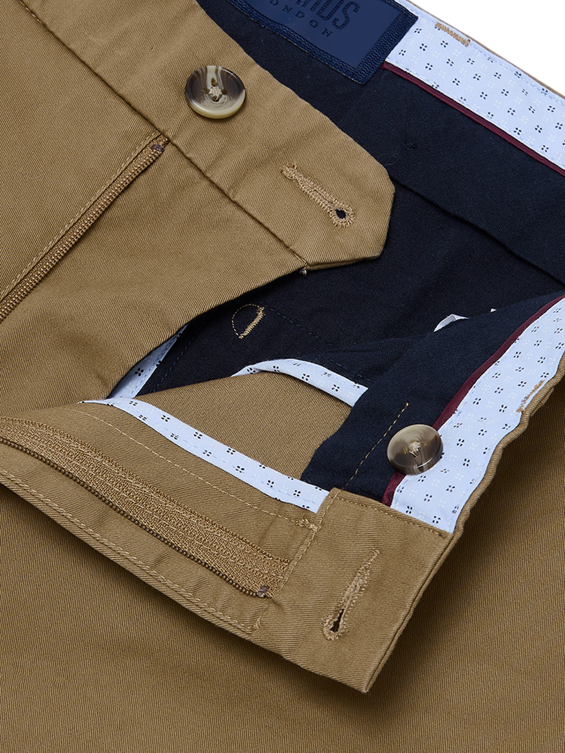 Product image 5 of 5, which shows Guards London Stretch Cotton Slim Fit Chinos, Tobacco, 30R
