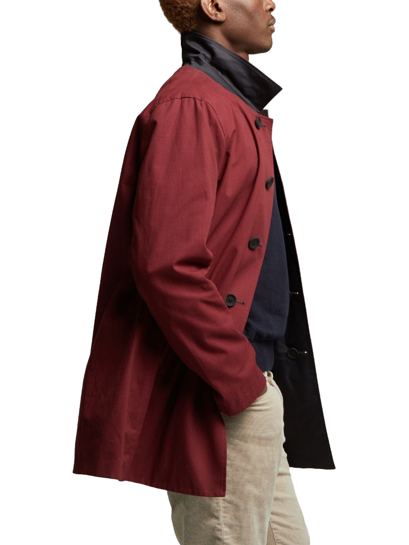 Product image 2 of 8, which shows Guards London Montague Reversible Raincoat, Wine/Navy, 36R