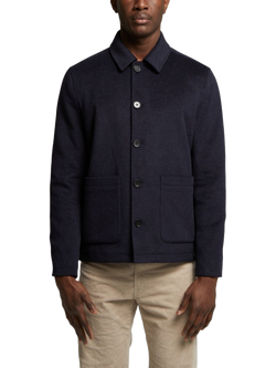 Guards London Kendrew Brushed Wool Blend Shacket, Navy