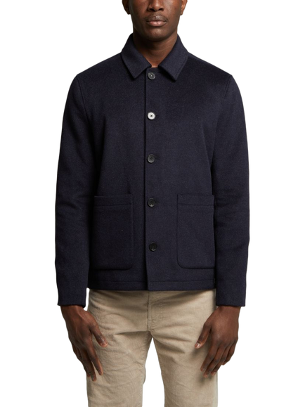 Guards London Kendrew Brushed Wool Blend Shacket, Navy