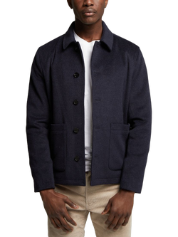 Guards London Kendrew Brushed Wool Blend Shacket - view 2, Navy