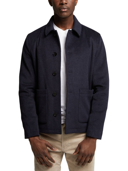Guards London Kendrew Brushed Wool Blend Shacket - view 2, Navy
