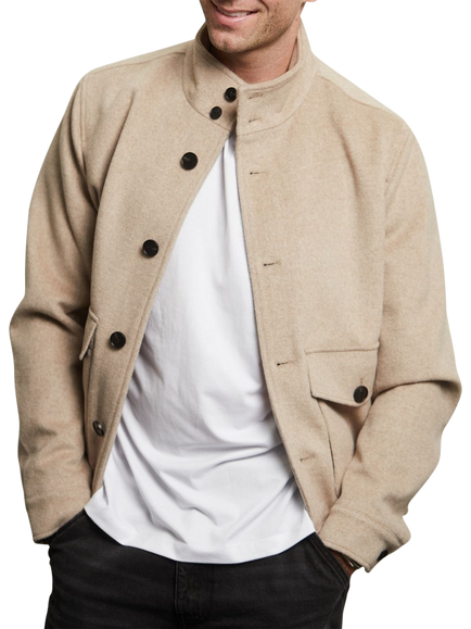 Guards London Dalton Wool Blend Harrington Jacket - view 2, Oatmeal