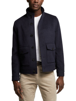 Guards London Dalton Wool Blend Harrington Jacket, Navy