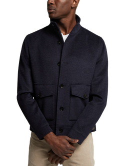 Guards London Dalton Wool Blend Harrington Jacket - view 2, Navy
