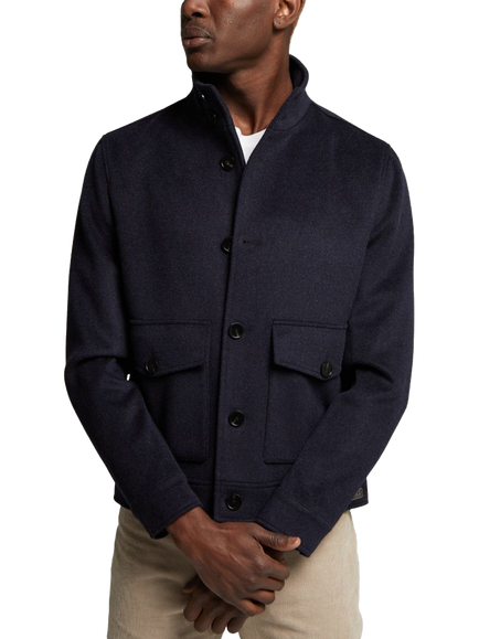 Guards London Dalton Wool Blend Harrington Jacket - view 2, Navy