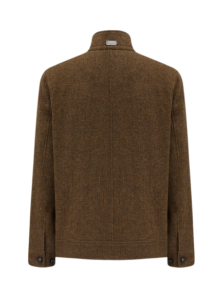 Guards London Cameron Wool Tweed Harrington Jacket - view 2, Brown
