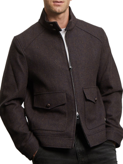 Guards London Cameron Wool Tweed Harrington Jacket, Navy