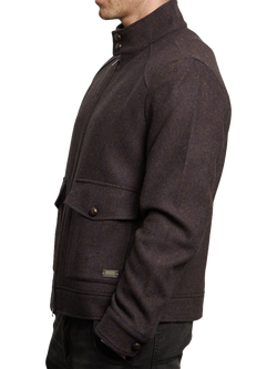 Guards London Cameron Wool Tweed Harrington Jacket - view 2, Navy