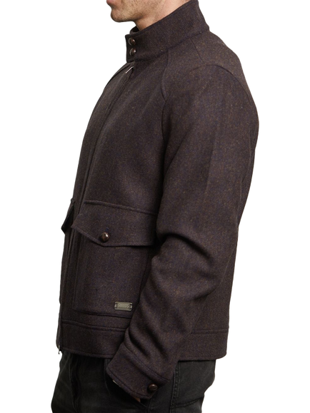 Guards London Cameron Wool Tweed Harrington Jacket - view 2, Navy