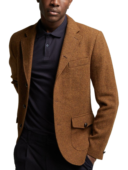 Guards London Allenby Wool Tweed Blazer - view 2, Brown