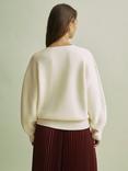 FLORERE Zip Sleeve Wool Blend Jumper, Vanilla