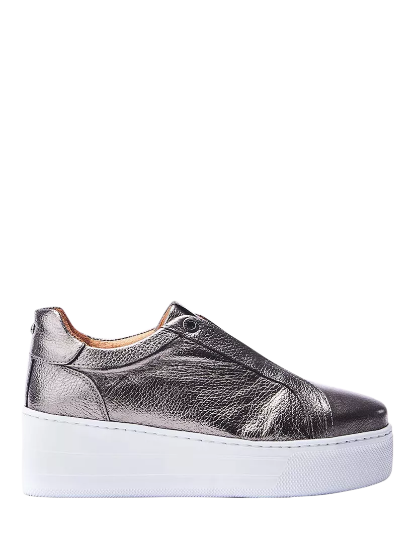 Moda in Pelle Aneeba Metallic Leather Platform Trainers