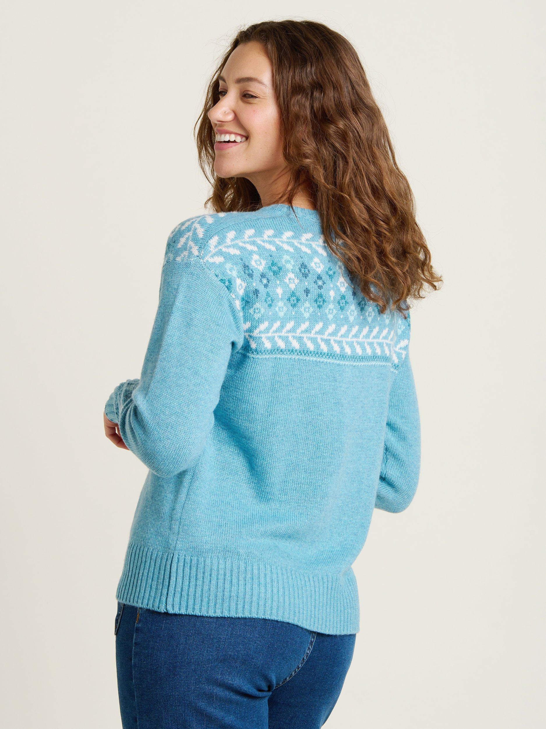 Product image 2 of 4, which shows Brakeburn Laurel Knitted Cardigan, Turquoise, 8