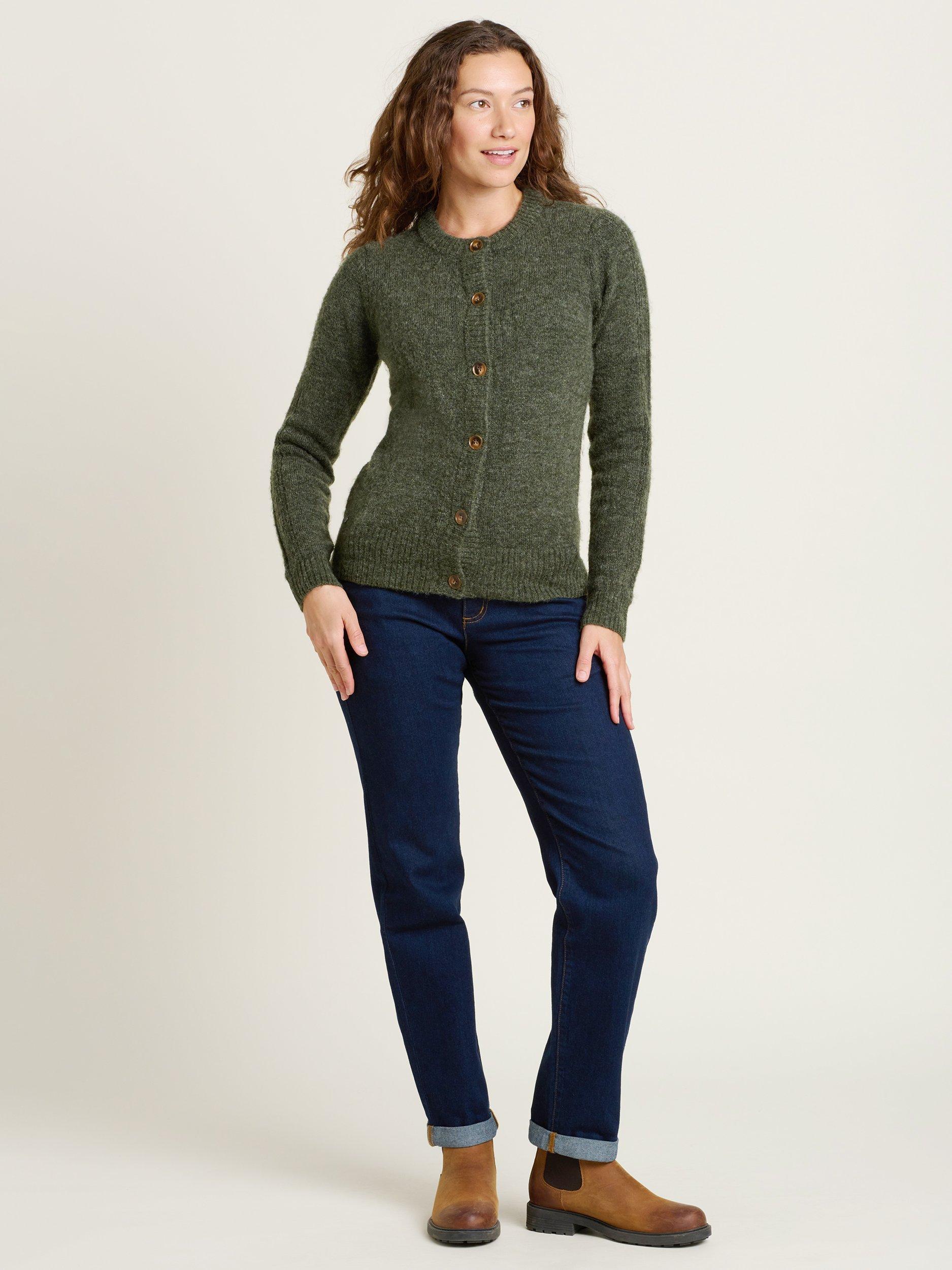 Product image 4 of 4, which shows Brakeburn Rib Stitch Cardigan, Green, 8