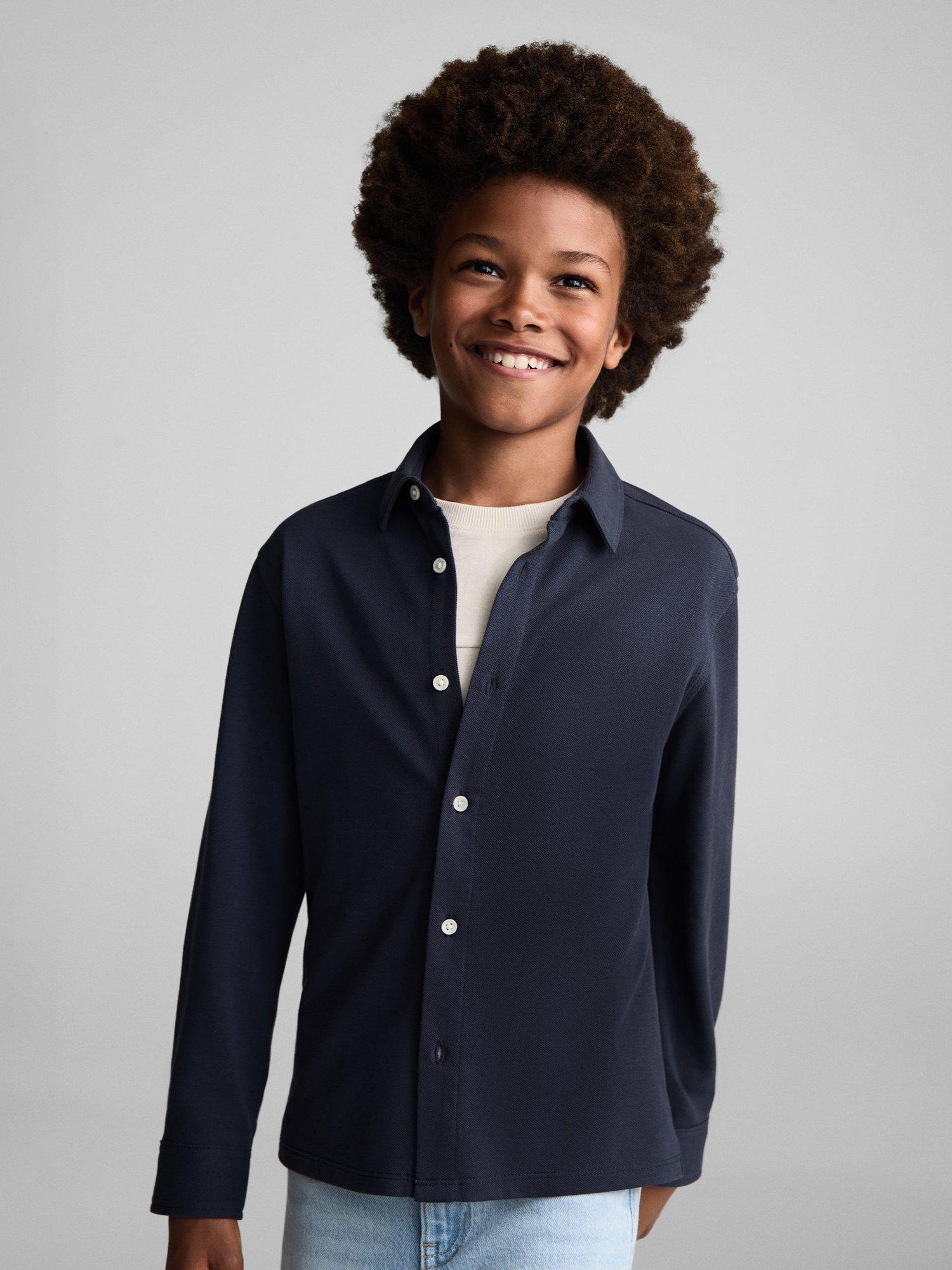 Mango Kids' Fran Cotton Shirt, Navy