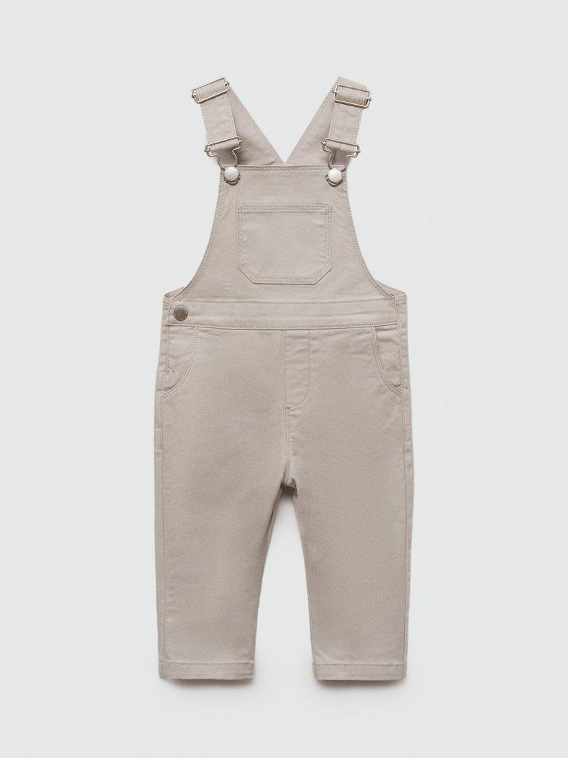 Mango Kids' Baquio Dungarees, Grey
