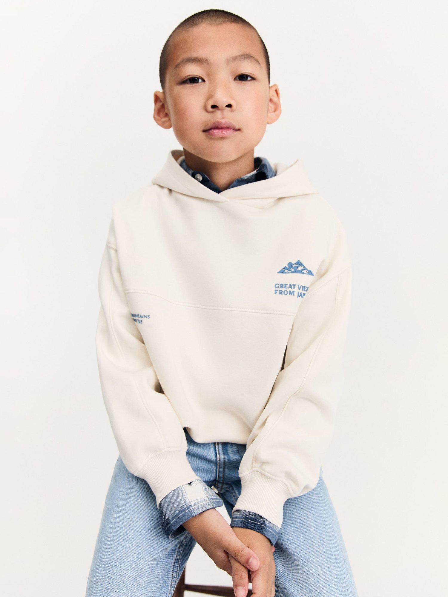 Mango Kids' Views Hoodie, Cream