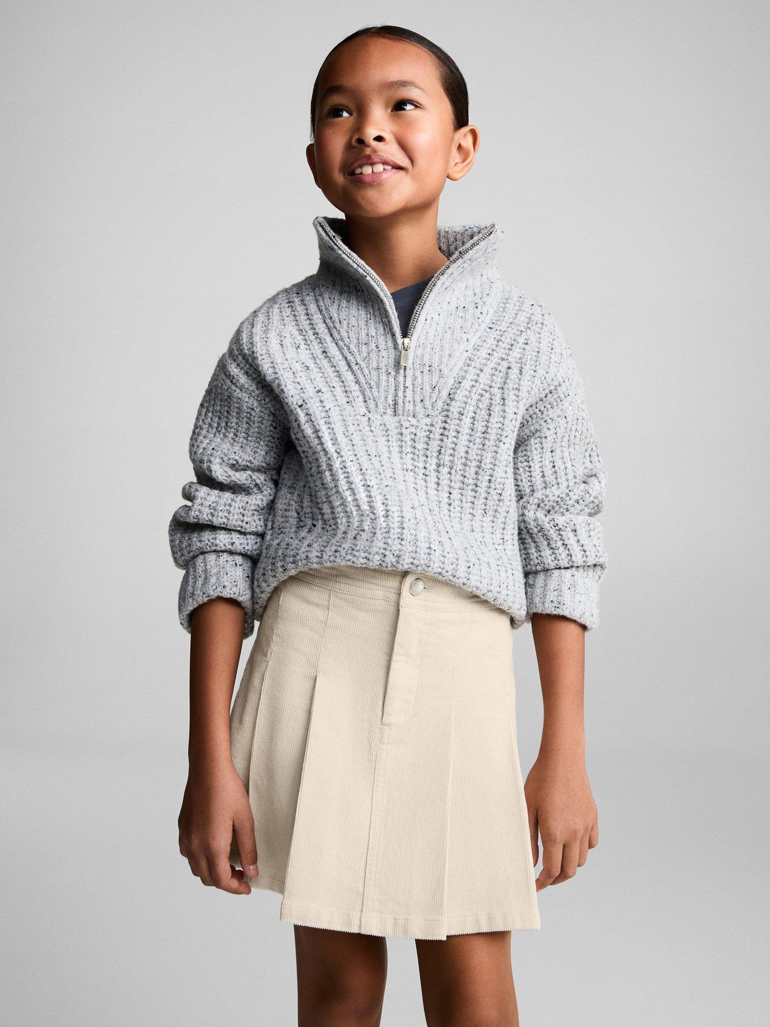 Mango Kids' Lena Pleated Skirt, Light Beige