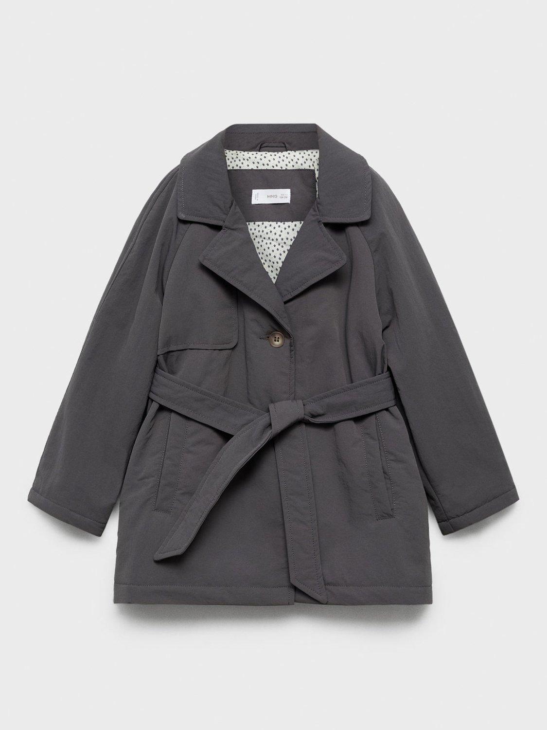 Mango Kids' Luli Trench Coat, Grey