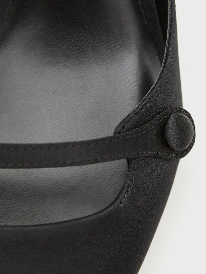 Product image 5 of 5, which shows Mango Novel Kitten Heel Mule Court Shoes, Black, 5
