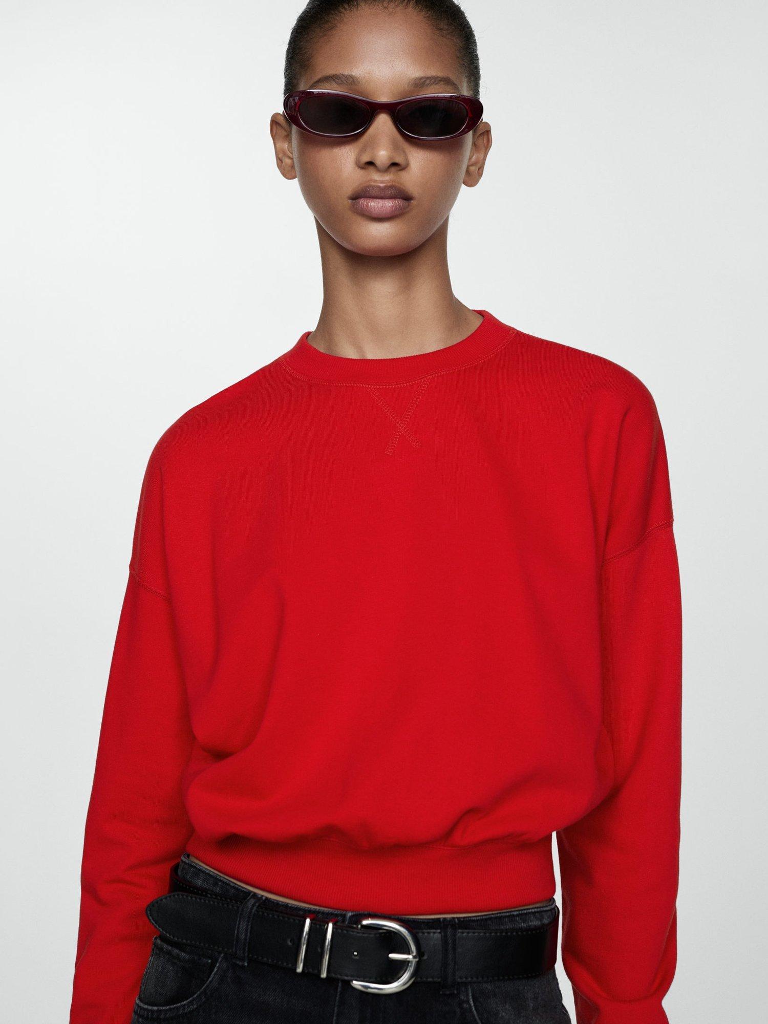 Mango Sweaty Cotton Sweatshirt, Red