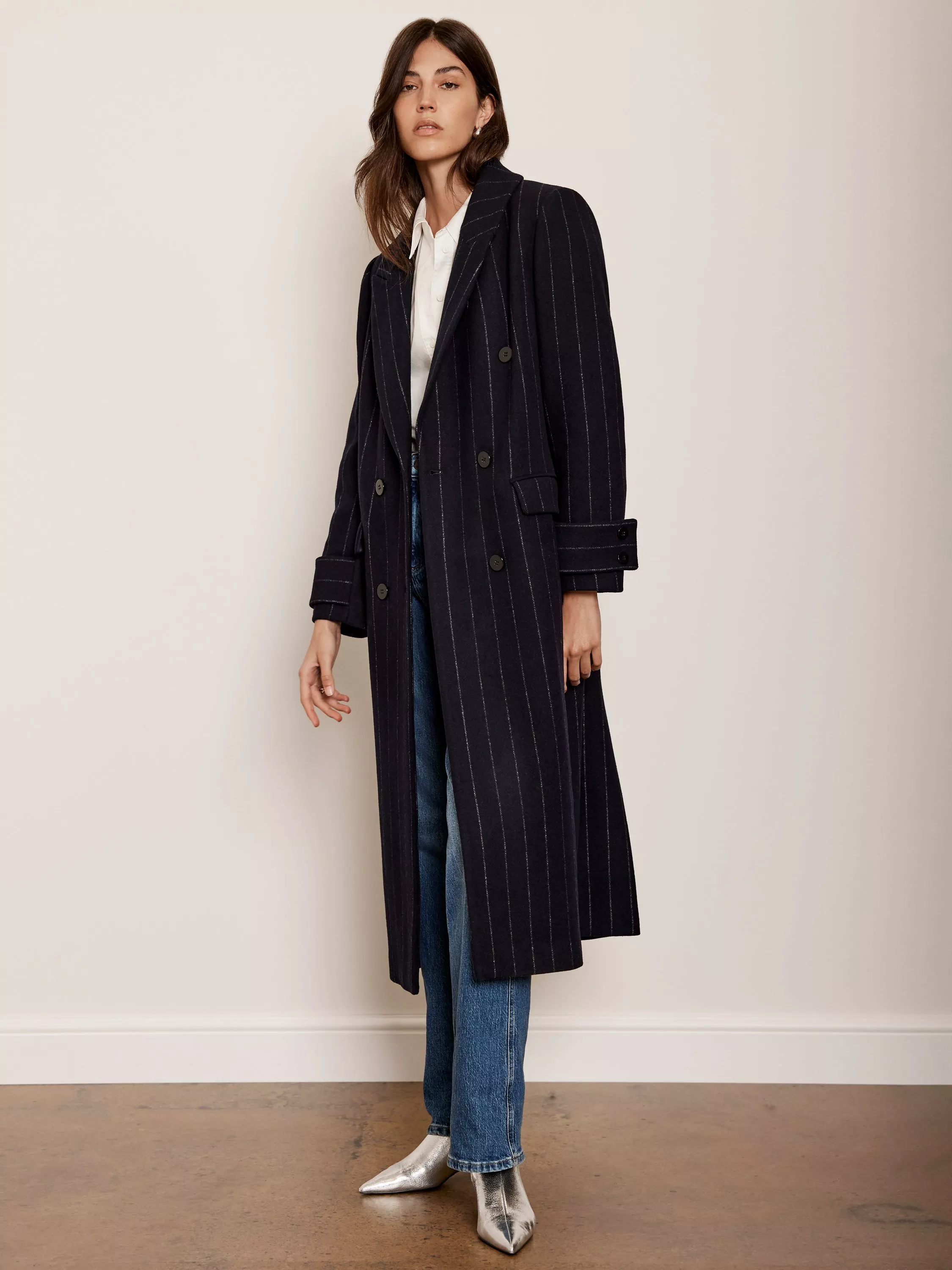 Navy crombie coat womens best sale