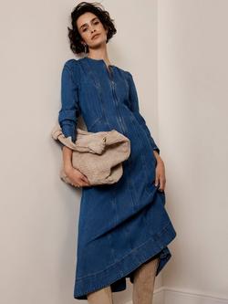 Mint Velvet Denim Midi Dress, Blue, Blue