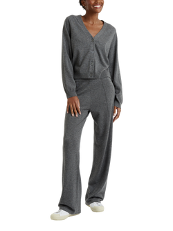 Chinti & Parker Wool Cashmere Wide Leg Trousers, Grey, Grey
