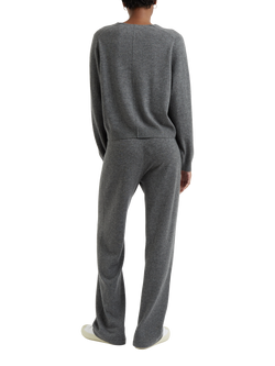 Chinti & Parker Wool Cashmere Wide Leg Trousers, Grey - view 2, Grey